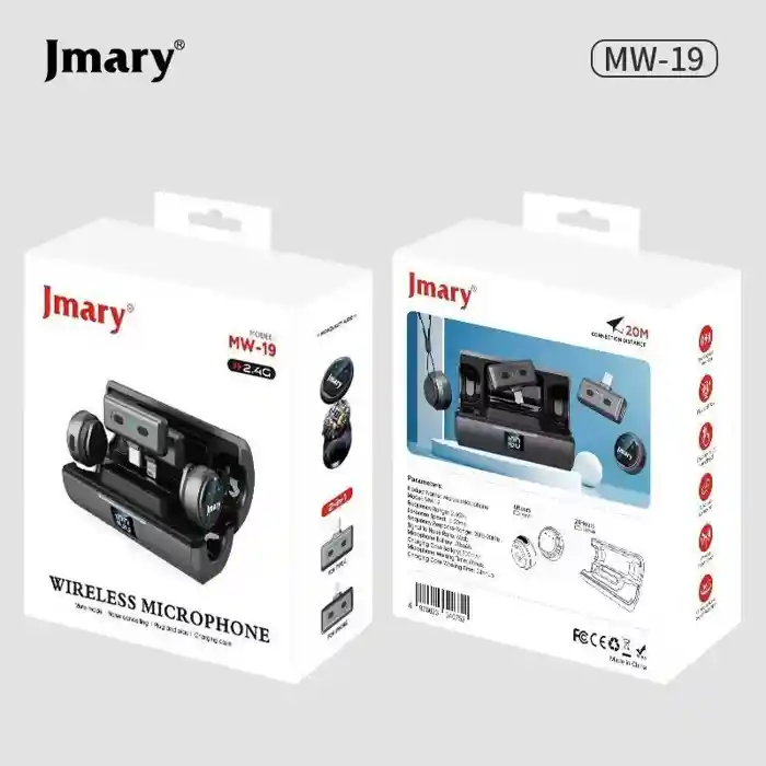 Jmary MW-19 Noise Cancellation Dual Wireless Microphone for Type-C & lightning iphone
